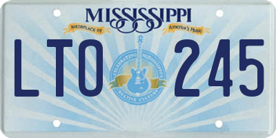 MS license plate LTO245
