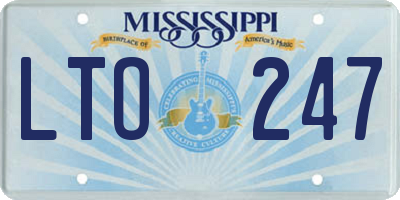 MS license plate LTO247