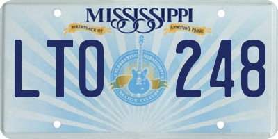 MS license plate LTO248