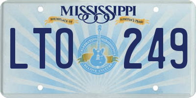 MS license plate LTO249