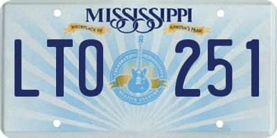 MS license plate LTO251