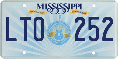 MS license plate LTO252