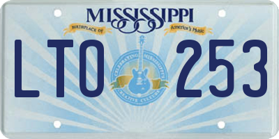 MS license plate LTO253