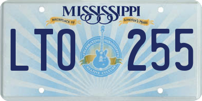MS license plate LTO255