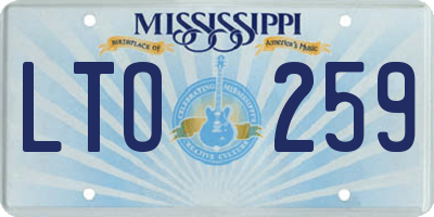 MS license plate LTO259