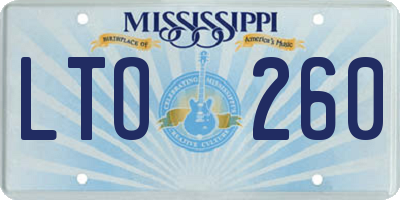 MS license plate LTO260
