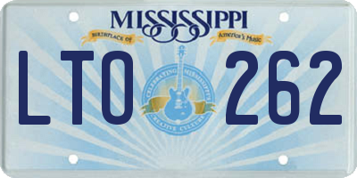 MS license plate LTO262