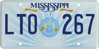 MS license plate LTO267