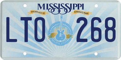 MS license plate LTO268