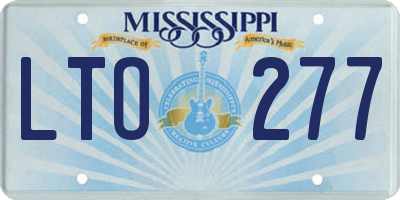 MS license plate LTO277