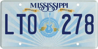 MS license plate LTO278