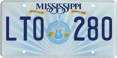 MS license plate LTO280
