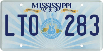 MS license plate LTO283