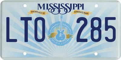 MS license plate LTO285