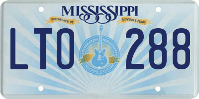 MS license plate LTO288