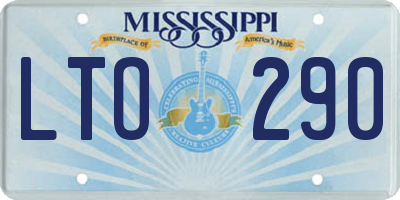 MS license plate LTO290