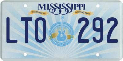 MS license plate LTO292