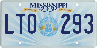 MS license plate LTO293