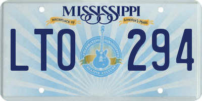 MS license plate LTO294