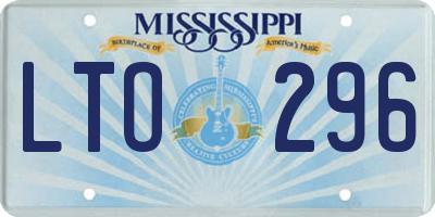 MS license plate LTO296