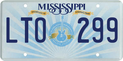 MS license plate LTO299