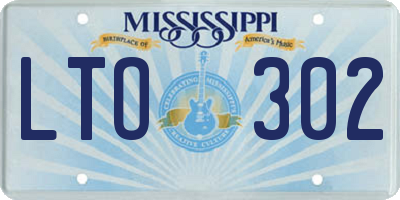 MS license plate LTO302