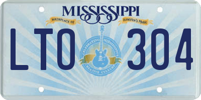 MS license plate LTO304