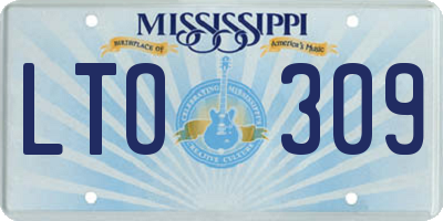 MS license plate LTO309