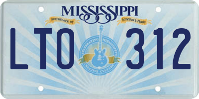 MS license plate LTO312