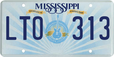 MS license plate LTO313