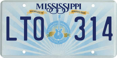 MS license plate LTO314