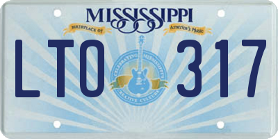 MS license plate LTO317