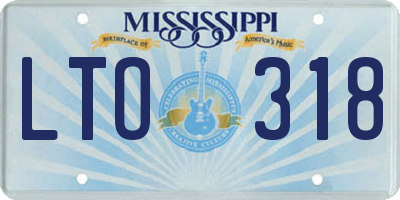 MS license plate LTO318