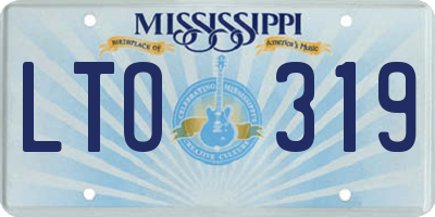MS license plate LTO319