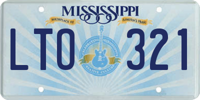 MS license plate LTO321
