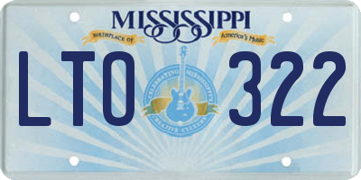 MS license plate LTO322