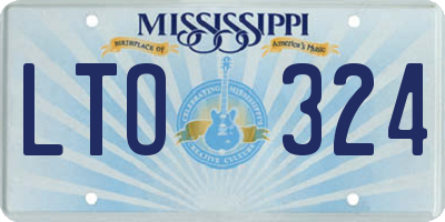 MS license plate LTO324