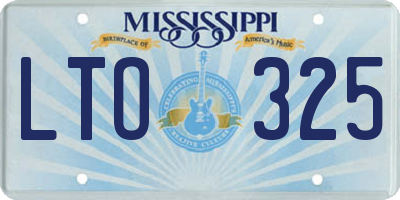 MS license plate LTO325