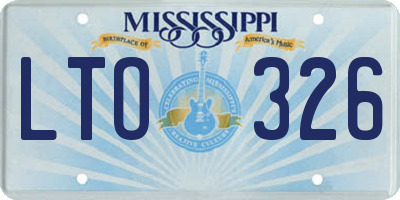 MS license plate LTO326