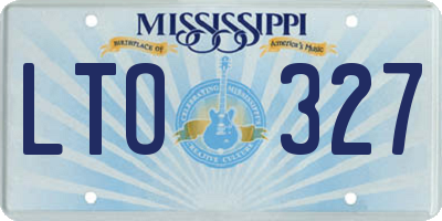 MS license plate LTO327