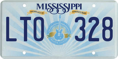 MS license plate LTO328