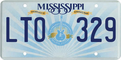 MS license plate LTO329