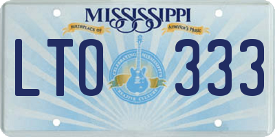 MS license plate LTO333