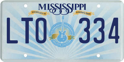 MS license plate LTO334