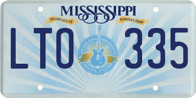 MS license plate LTO335