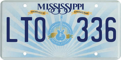 MS license plate LTO336