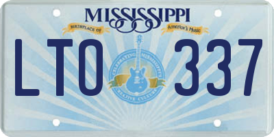 MS license plate LTO337