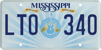 MS license plate LTO340