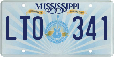 MS license plate LTO341