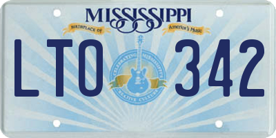 MS license plate LTO342